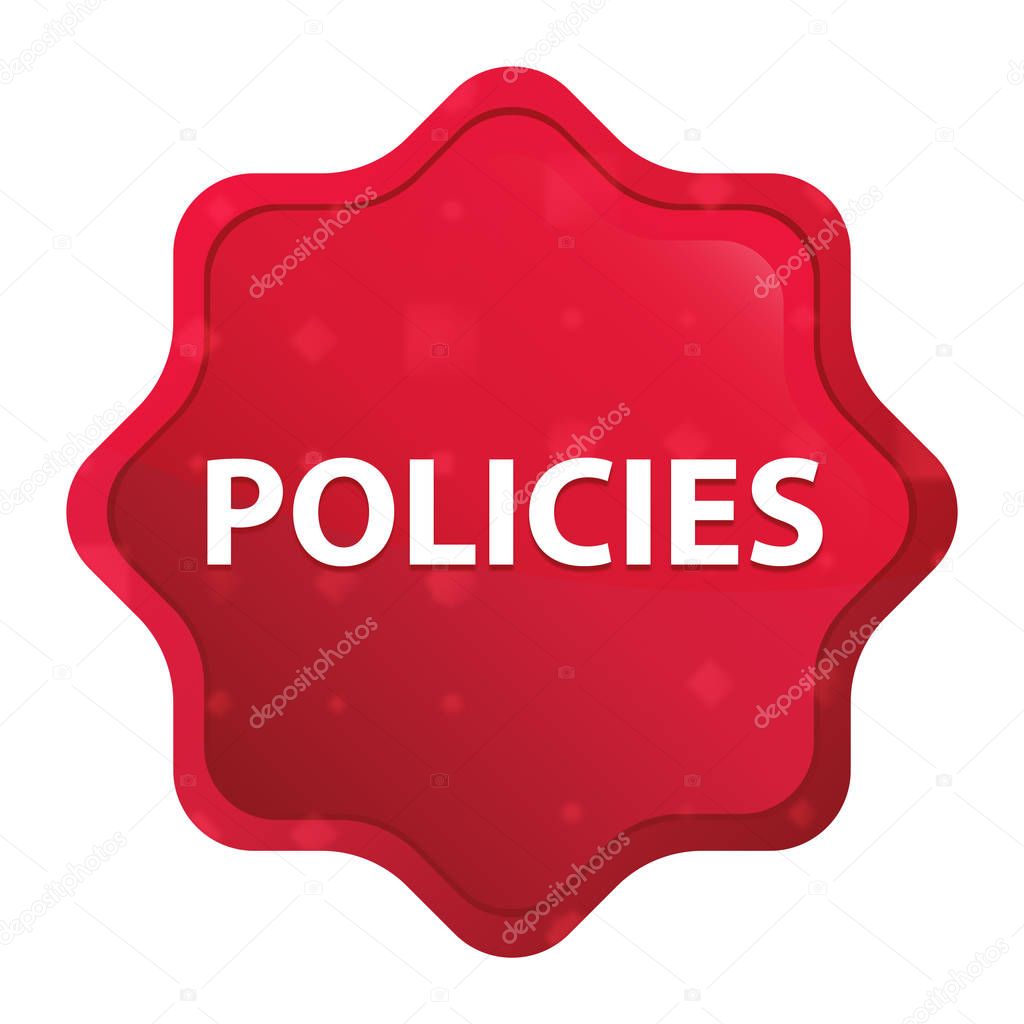 Policies misty rose red starburst sticker button