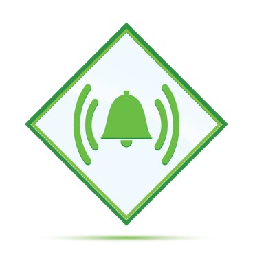 Alarm zil ikonu modern soyut yeşil elmas düğme