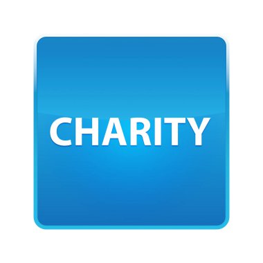 Charity parlak mavi kare düğmesi