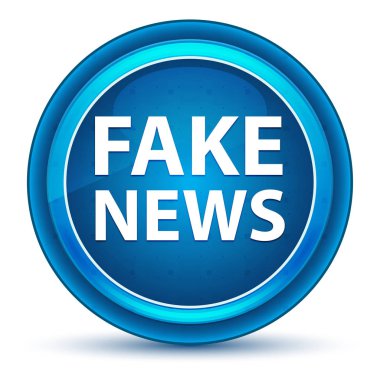 Sahte Haber Eyeball Mavi Yuvarlak Düğme