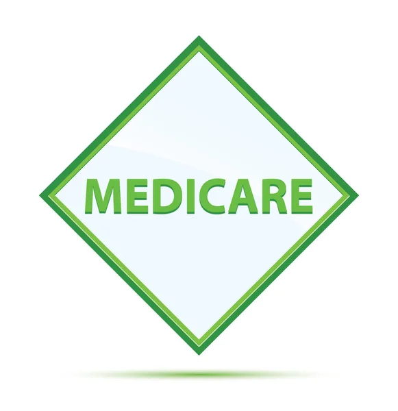 Medicare modern abstract green diamond button — Stock Photo, Image