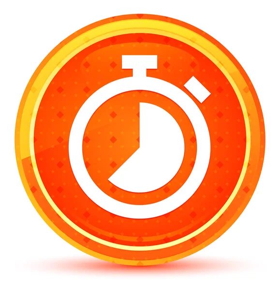 Χρονόμετρο εικονίδιο φυσικό πορτοκαλί στρογγυλό κουμπί — Φωτογραφία Αρχείου
