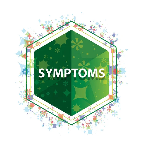 Symptômes motif de plantes florales bouton hexagone vert — Photo