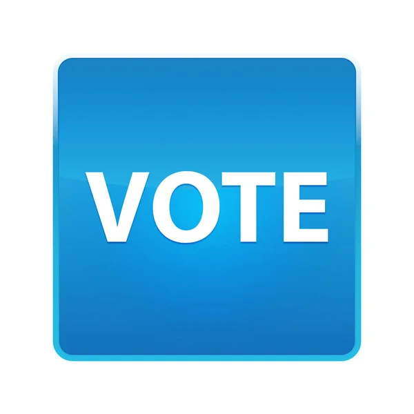 Głosowanie błyszczący niebieski kwadrat przycisk — Zdjęcie stockowe