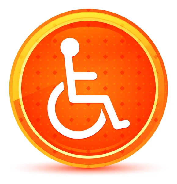 Rolstoel handicap pictogram natuurlijke oranje ronde knop — Stockfoto