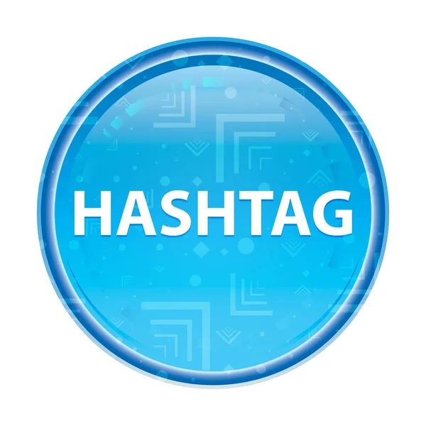 Hashtag çiçek mavi yuvarlak düğme — Stok fotoğraf