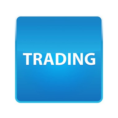 Ticaret parlak mavi kare düğmesi