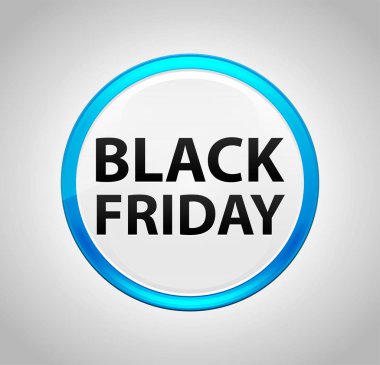 Siyah Cuma Yuvarlak Mavi Buton