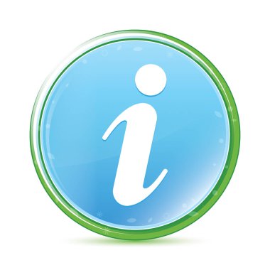 Bilgi simgesi doğal su cyan mavi yuvarlak düğme