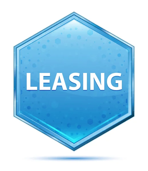 Leasing Kryształowy niebieski przycisk sześciokątny — Zdjęcie stockowe