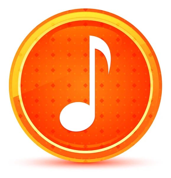 Icône de note musicale bouton rond orange naturel — Photo