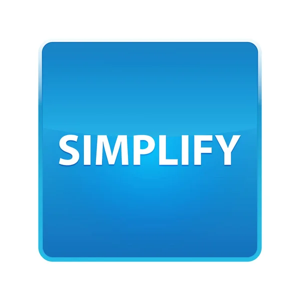 Zjednodušit lesklé modré čtvercové tlačítko — Stock fotografie