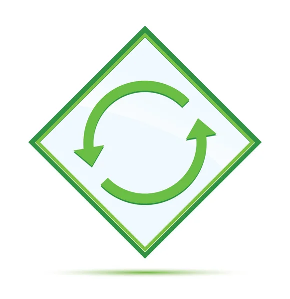 Actualizar icono de flecha moderna abstracta botón de diamante verde —  Fotos de Stock