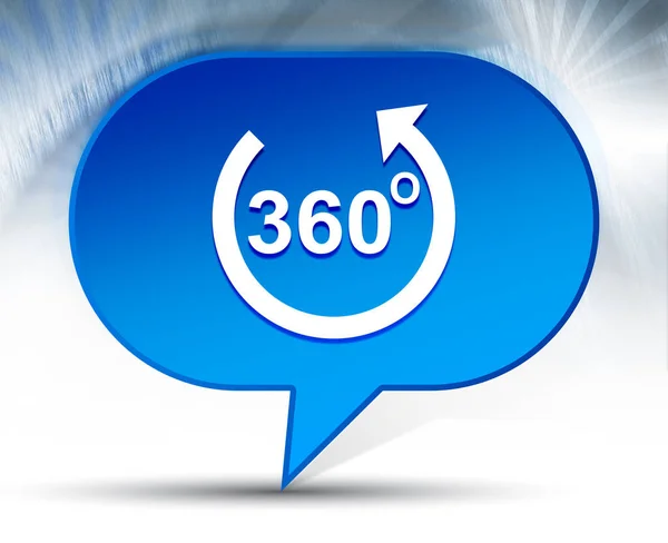 360 stopni obracać strzałka ikona niebieski bąbelkowy tło — Zdjęcie stockowe