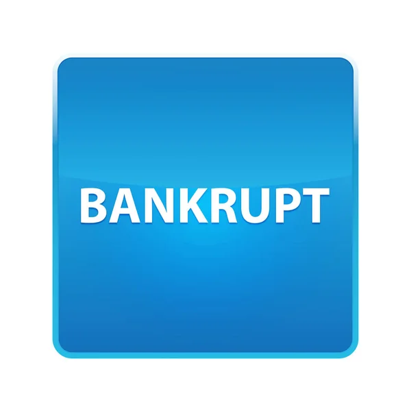 Банкрут блискуча блакитна квадратна кнопка — стокове фото