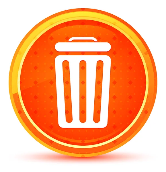 Icono de la papelera botón redondo naranja natural —  Fotos de Stock