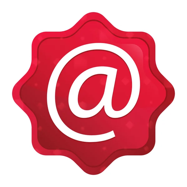 Adresse e-mail icône brouillard rose rouge starburst autocollant bouton — Photo