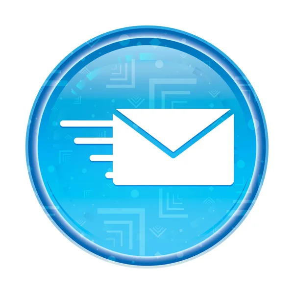 Email opzione icona floreale blu pulsante rotondo — Foto Stock