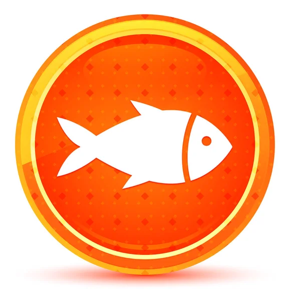 Ícone de peixe botão redondo laranja natural — Fotografia de Stock