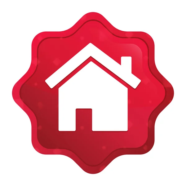 Home pictogram Misty Rose Rode Starburst sticker knop — Stockfoto