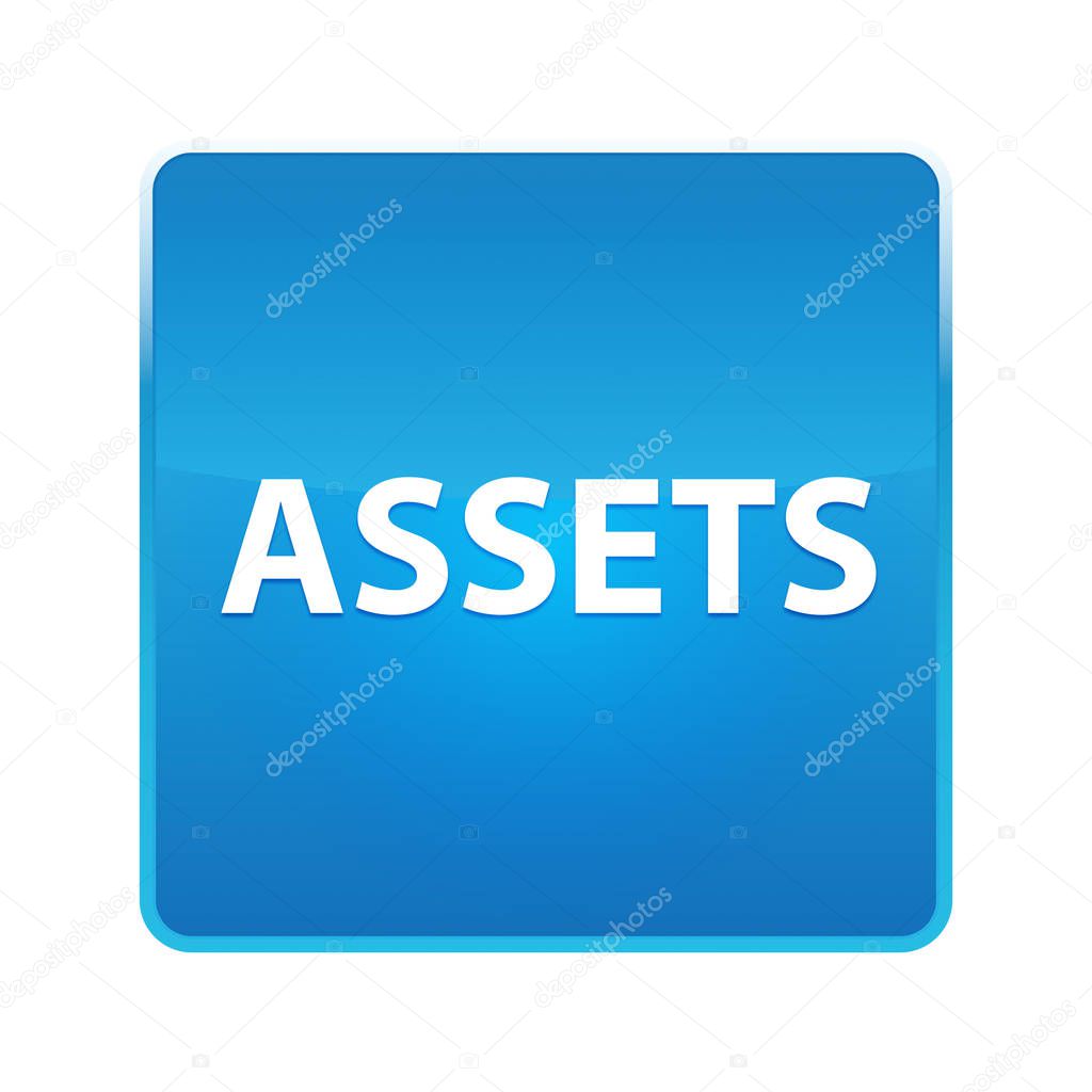 Assets shiny blue square button
