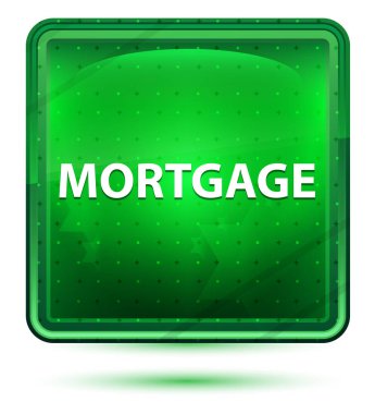 Mortgage Neon Açık Yeşil Kare Düğme