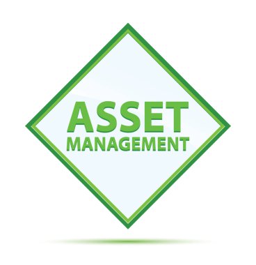 Varlık Yönetimi modern soyut yeşil elmas düğmesi