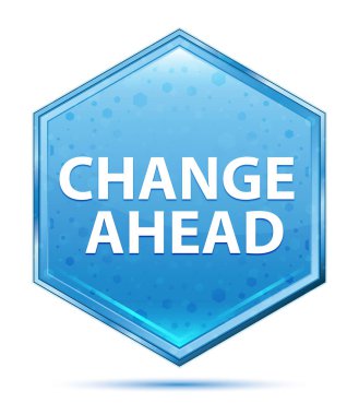 Change Ahead crystal blue hexagon button clipart