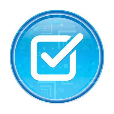 Onay kutusu simgesi çiçek mavi yuvarlak düğmesi