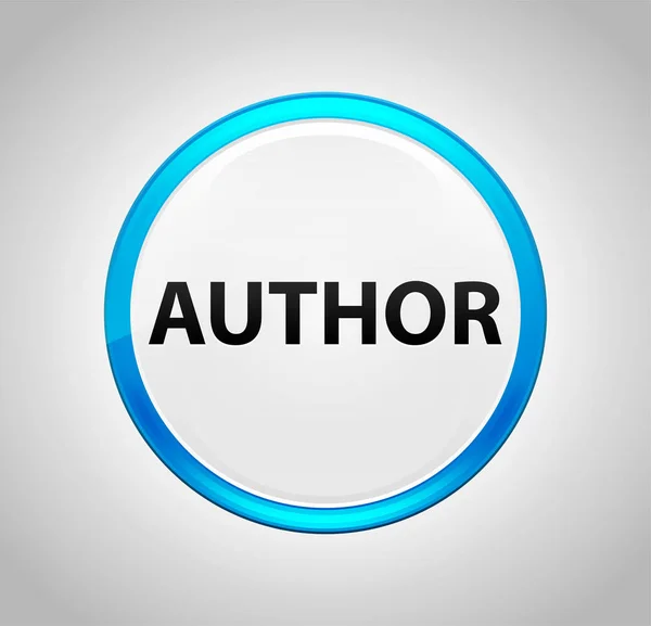 Author Round Blue Push Button — Stock Photo, Image