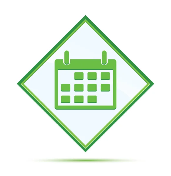 Calendário ícone moderno abstrato botão diamante verde — Fotografia de Stock