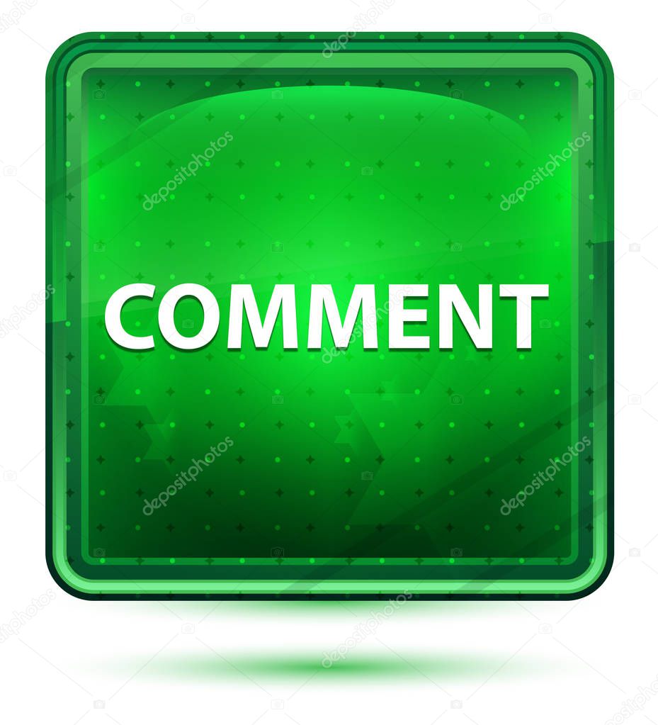 Comment Neon Light Green Square Button