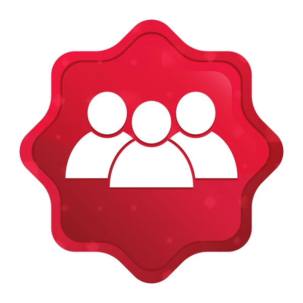 グループアイコンミスティローズ赤いスターバーストステッカーボタン — ストック写真