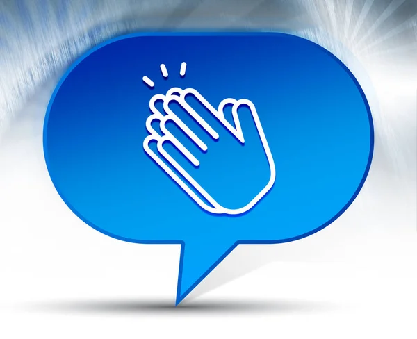 Hands clap icon blue bubble background — Stock Photo, Image