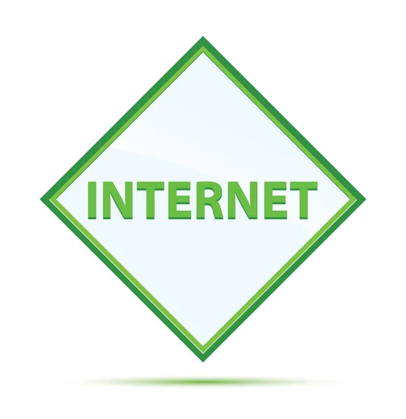 Internet moderno abstracto botón de diamante verde — Foto de Stock