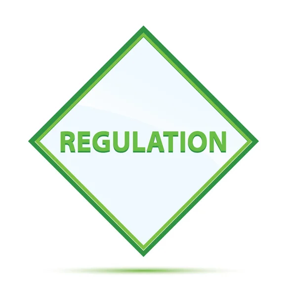 Regulation modern abstract green diamond button — Stock Photo, Image