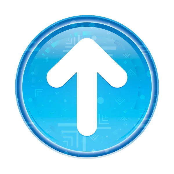 Arriba icono de flecha floral azul botón redondo —  Fotos de Stock