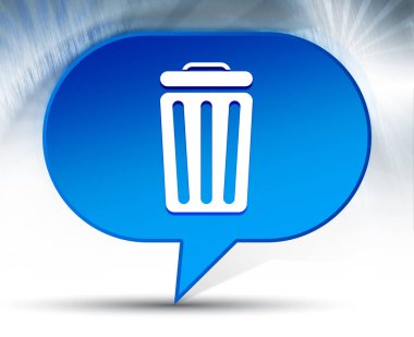 Bin simgesi mavi kabarcık arka plan