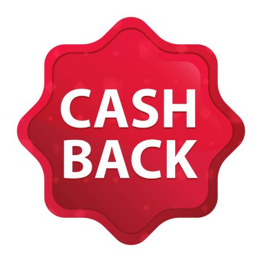 Cash Back sisli gül red starburst etiket düğmesi