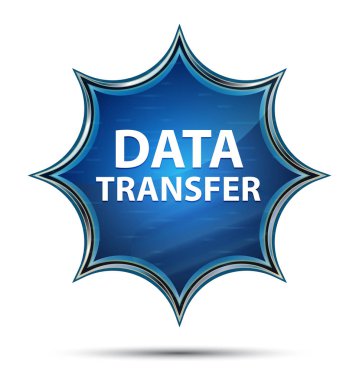 Veri Aktarımı büyülü camsı güneş patlaması mavi düğme