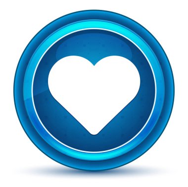 Kalp simgesi göz küresi mavi yuvarlak düğme