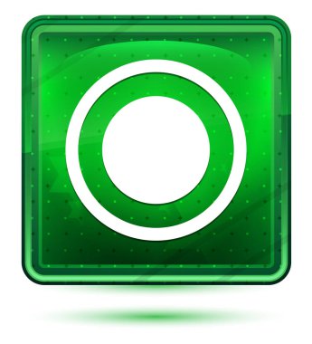 Kayıt simgesi Neon ışık yeşil kare düğmesi