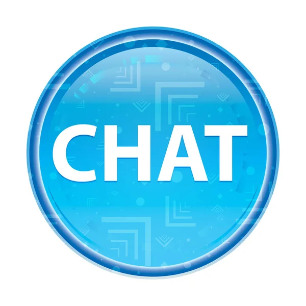 Chat floral blue round button — Stock Photo, Image