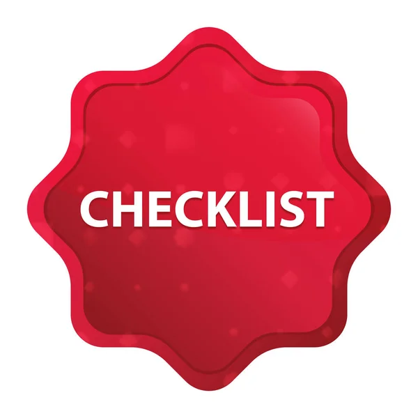 Checklist Misty Rose Rode Starburst sticker knop — Stockfoto