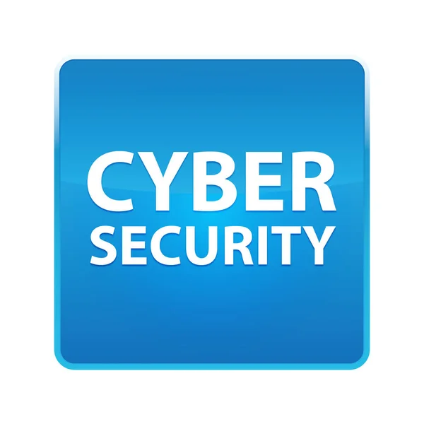 Cyber Security shiny blue square button — Stock Photo, Image