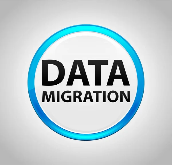 Data Migration Round Blue Push Button