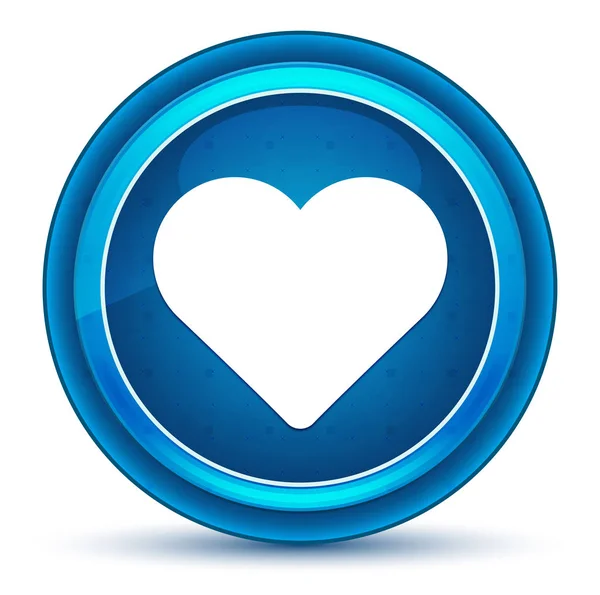 Corazón icono globo ocular azul botón redondo —  Fotos de Stock