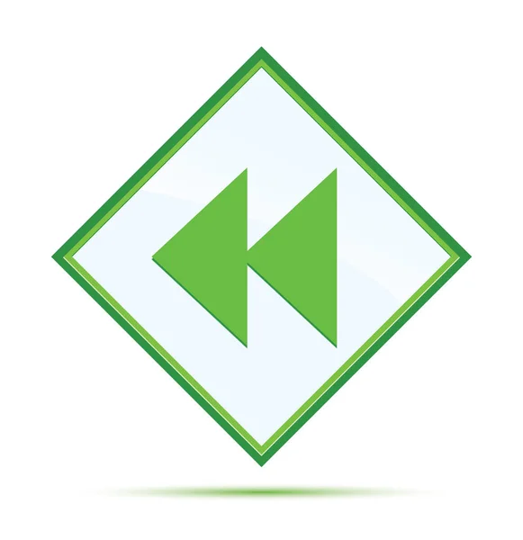 Ir hacia atrás icono moderno abstracto botón de diamante verde — Foto de Stock
