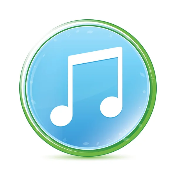 Символ музыкальной ноты голубая кнопка — стоковое фото