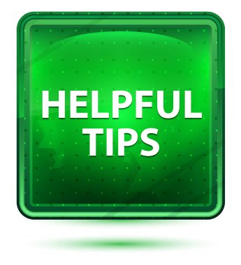 Yararlı İpuçları Neon Işık Yeşil Kare Düğmesi